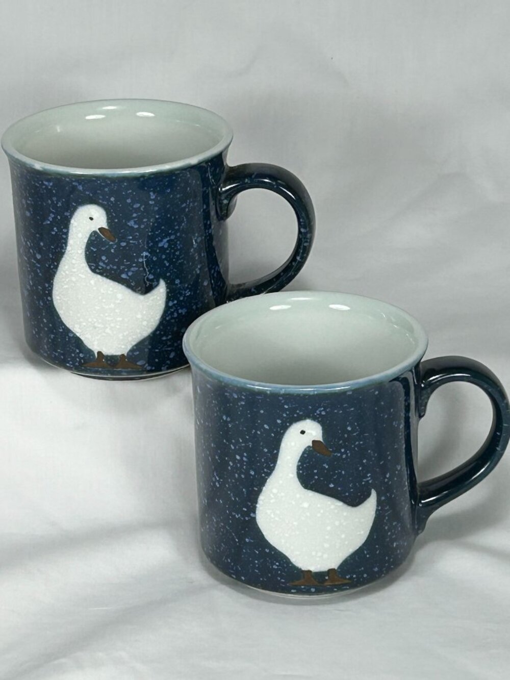 pair of Otagiri Japan white goose coffee mug